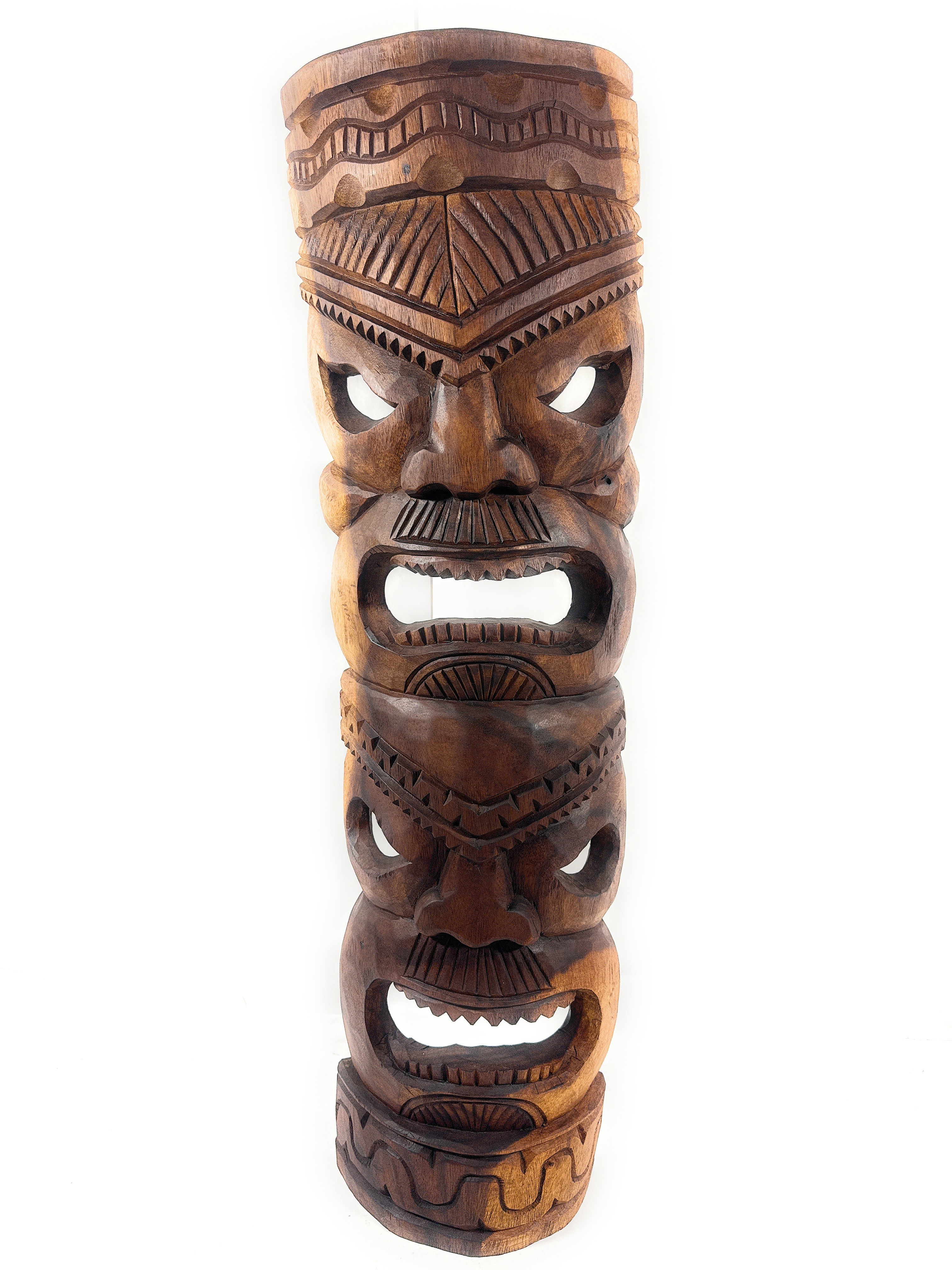 Premium Kane & Lono Tiki Mask 40 inch Natural - Hand Carved | #rtg1012100 Premium Kane & Lono Tiki Mask 40 inch Natural - Hand Carved | #rtg1012100